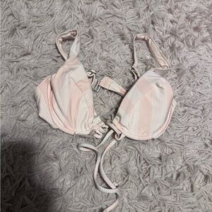 Splendid Peach and Cream Bikini Top